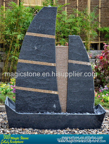 Sailing ship garden water fountain