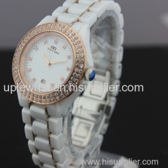 luxury and noble laddies wristwatch with stones interted in bezel