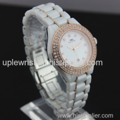 luxury and noble laddies wristwatch with stones interted in bezel