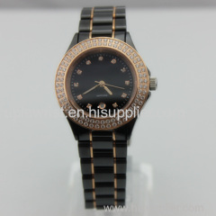 luxury and noble laddies wristwatch with stones interted in bezel