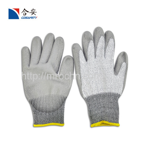 Grey PU coated gloves
