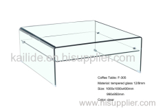 Clear glass coffee table