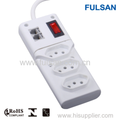 6-outlet American power strip with RJ11/Phone Protection