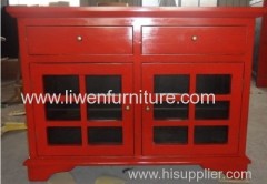 furniture antique glass cabinet 2 drawers and 2 doors