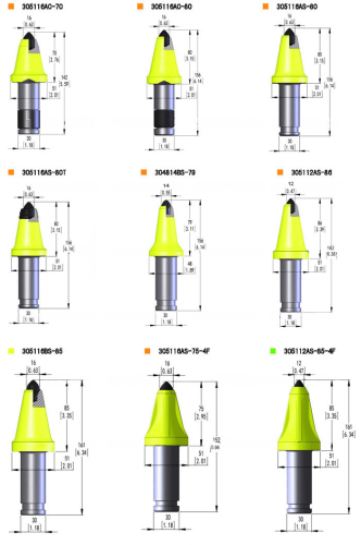 30mm conical tools mining cutter