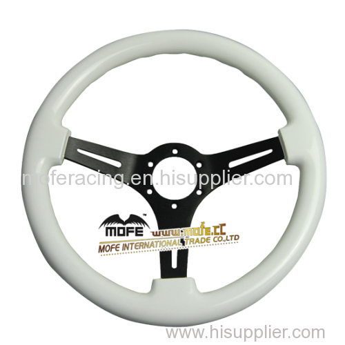 350mm white RACING wood Steering Wheel