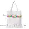 White Simple Cotton Tote Bags / Customized Shopping Bags / Fancy Cotton Carrier Bags