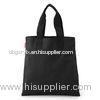 Personalized Black Cloth Shopping Bags / Organic Cotton Carrier Bags For Garment / Grocery / Shoes