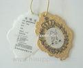 Jewelry / Clothing Embossed Cardboard Hang Tag , Coated / Matte Brown Paper Hanging Tags
