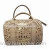 Perforated Ladies Leather Handbags Business Spacious Tote For Female Company Meeting