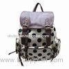 Fashion Stylish Black Dots Ladies Canvas Backpack Support Customized Design