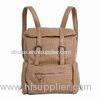 Brown Sport Ladies Canvas Backpack For Autumn / Winter Hiking Daypack