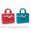 Spacious Stylish Handmade Leather Handbags Tote Bags For Women Party , Red / Black / Brown