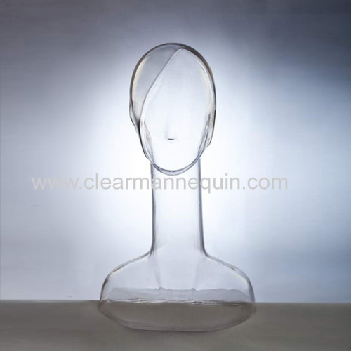 Transparent PC female mannequin heads