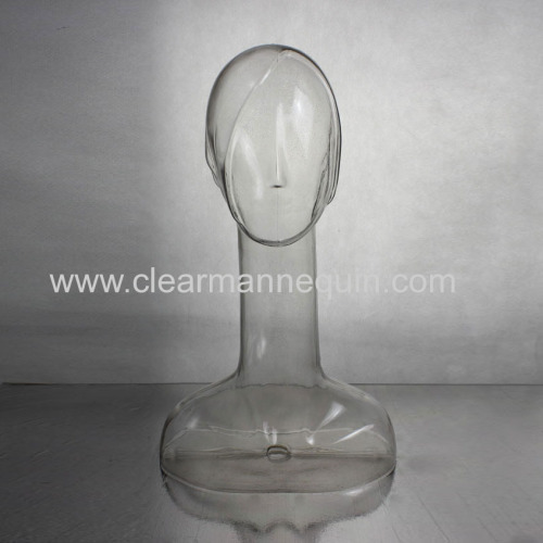 Fashion female transparent PC mannequins head favorable prices