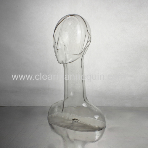 Eco-friednly transparent PC female mannequin heads