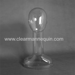 Eco-fiendly transparent male plastic mannequin head