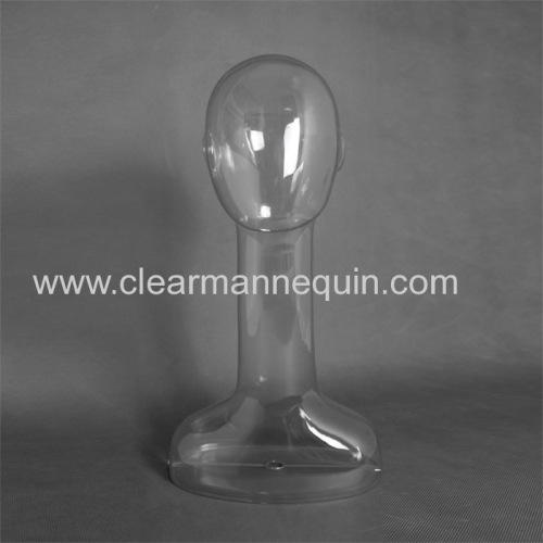 Eco-fiendly transparent male plastic mannequin head