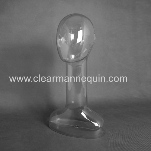 Eco-fiendly transparent male plastic mannequin head