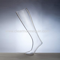 Fashion female transparent PC mannequin leg for sale