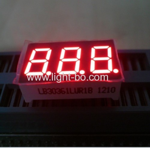 0.36" triple digit 7 segment led display common cathode amber for instrument panel