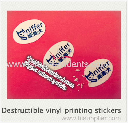 distructible warranty stickers Tamper Proof