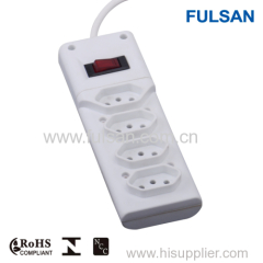 4 ports Electrical Extension Power Strip for Brazil