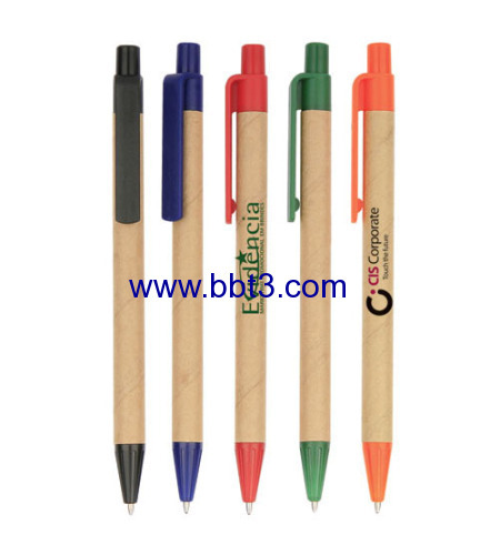 Eco-friendly promotion ballpoint pen with plastic clip