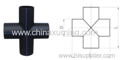 HDPE Heat Fusion Welding Four-way Pipe Fitting