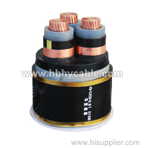 Copper Conductor XLPE / PVC Insulated Armoured Submarine Power Cable