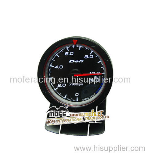 60mm black face white red led backlight turbo gauge