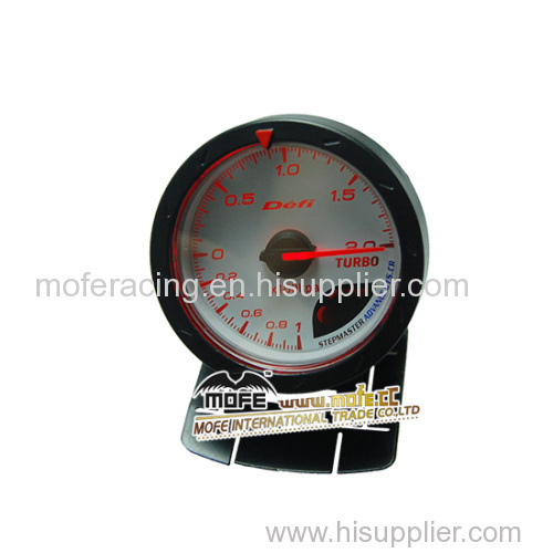 Digital 60 mm white face turbo gauge