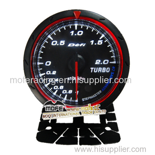 60mm black face white red led backlight boost gauge