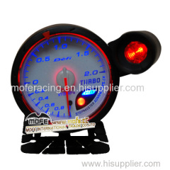 60mm white face white blue led boost gauge