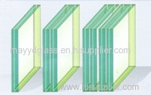 Tinted laminated safety glass in building windows and doors , curtain walls