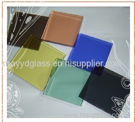 6mm stained decorated toughened glass in windows and doors