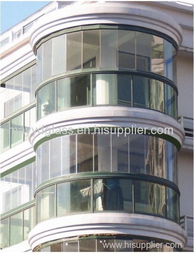 8mm high flexivity color bent tempered glass