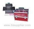 Large Travel Aluminum Cosmetic Cases , Red ABS Beauty Cases for Display
