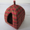 Classical red tartan design cat pet foldable fabric/foldable house