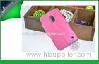 Pink Wallet Flip Leather Nokia Cell Phone Cases For Lumia 620 With Card Slot