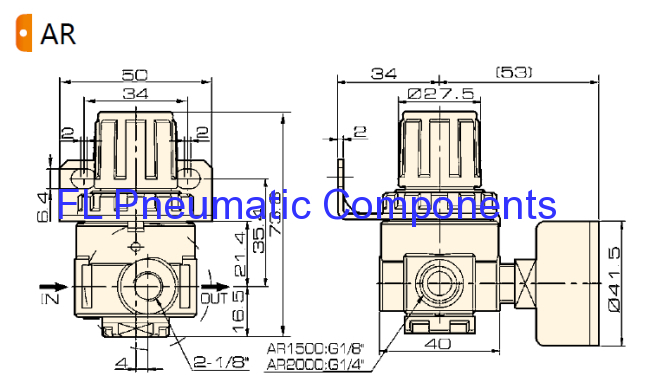 AR1500 Pneumatic Air Regulators