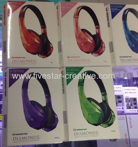 2014 Monster Power Diamond Tears Edge Sound Isolating On-Ear Headphones New Limited Edition Colours