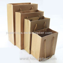 Hangzhou Manufacturer Paper Material OEM Handmade Paper Bag/Brown Kraft Paper Bag whit rope Handles
