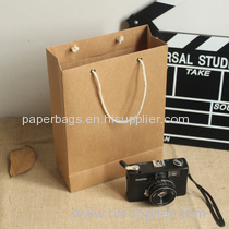 Hangzhou Manufacturer Paper Material OEM Handmade Paper Bag/Brown Kraft Paper Bag whit rope Handles