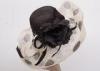 Black 21cm Up Soft Brim Ladies Tea Party Hats / Sinamay Hat With Flowers Decoration