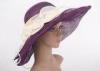 Flower Soft Brim Ladies Tea Party Hats / 56cm Purple Black Tea Party Hats
