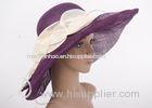 Flower Soft Brim Ladies Tea Party Hats / 56cm Purple Black Tea Party Hats