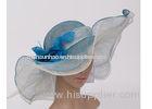 Light Green Ladies Tea Party Hats With 14cm Wavy Soft Brim For Banquet