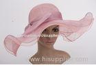 13cm Soft Wavy Brim Tea Party Hats / Sinamay Church Hats For Women