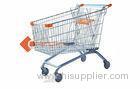 180L Wire Metal Hand European Shopping Trolley 4 Wheel Shopping Cart With Baby Seat